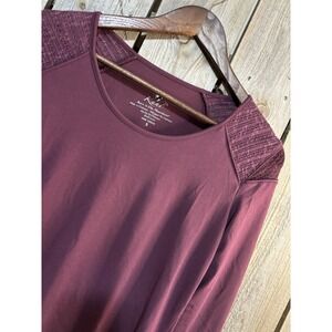 KÜHL Women's Small Plum Long Sleeve Performance Top Lace Shoulder Hi Low Hem